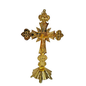CRUCIFIXO DE MESA EM METAL