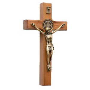 CRUCIFIXO DE PAREDE OURO VELHO - 12CM