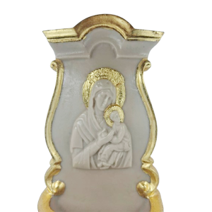 PORTA ÁGUA BENTA DE PAREDE COM DOURAMENTO – PÉRPETUO SOCORRO