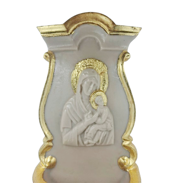 PORTA ÁGUA BENTA DE PAREDE COM DOURAMENTO - NOSSA SENHORA PÉRPETUO SOCORRO - Imagem 2